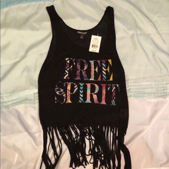 About A Girl Tops - About A Girl Black Tank NWT Size S